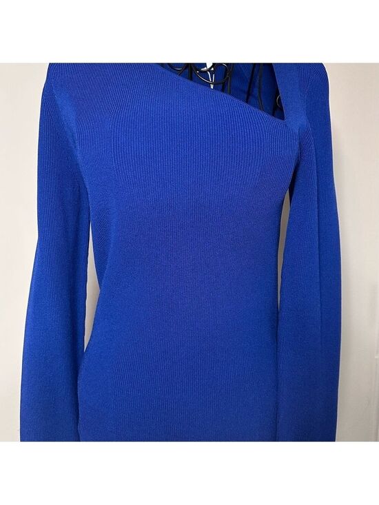Helmut Lang Sweaters - NWT Helmut Lang Vibrant Blue A-Symmetrical V-Neck Sweater